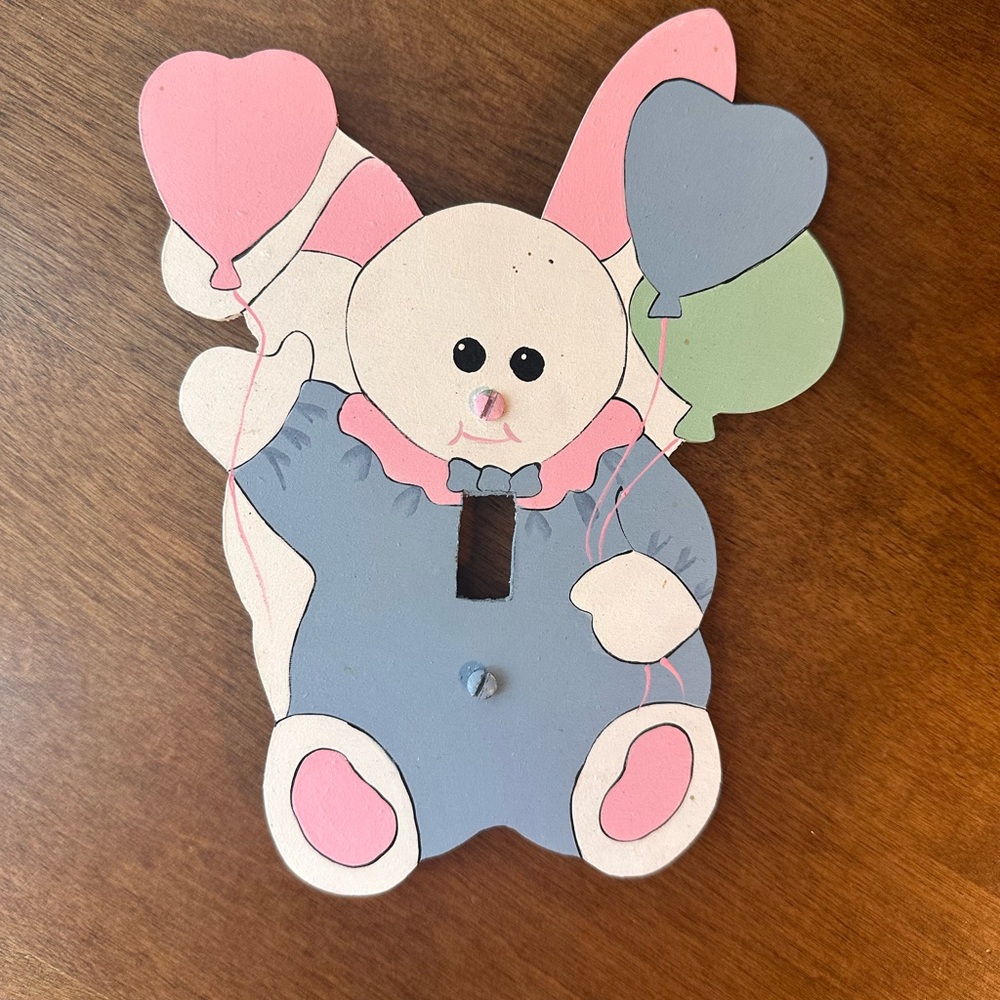 Cute Bunny Light Switch Cover with Balloons